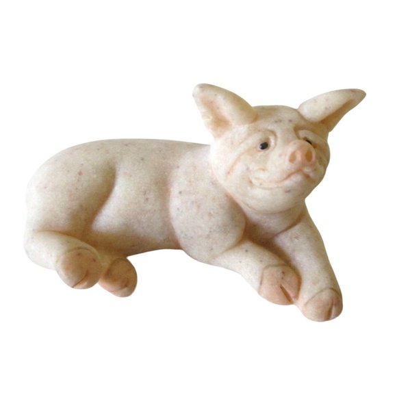 Quarry Critters Patch Pig Piggy Figurine  - Vintage 2000 Farm Farmhouse Decor - Picture 1 of 6